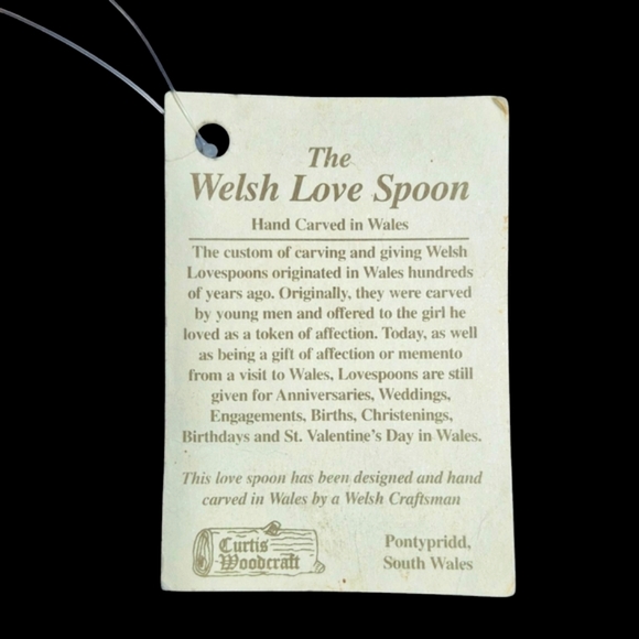 Welsh Love Spoon Hand Carved by Curtis Woodcraft, Pontypridd, South Wales - Picture 4 of 5